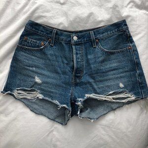 Levis 501 High Rise Denim Shorts